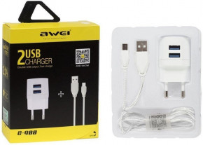    Awei C-900 Travel charger + Micro cable 2USB 2.1A White 4