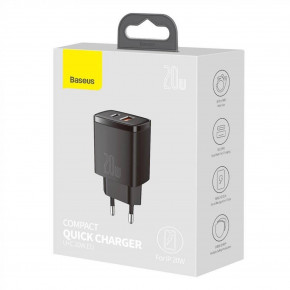   Baseus Compact Quick Charger U+C 20W EU Black (CCXJ-B01) 7
