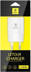    Baseus Letour Travel charger 1USB 2.1A White 3