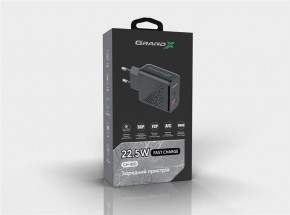   Grand-X Fast Charge 5--1 QC 3.0 AFC SCP FCP VOOC (1USB 22.5W) Black (CH-850) 6