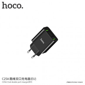   Hoco with LCD C25A 2USB Black