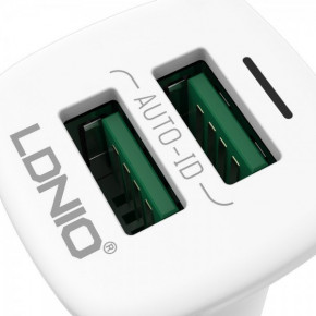   LDNIO DL-C301 + Lightninig  2 USB 3.6A White (BS-000039247) 4