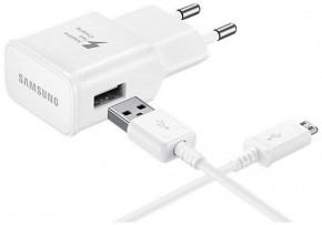     Samsung Travel Charger 1USB 2A + MicroUSB Cable 1.2m White (0)