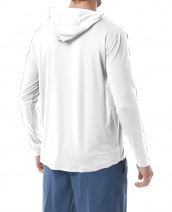     TYR Mens SunDefense Hooded Shirt, White, M (TSMLH7A-100-M) 3