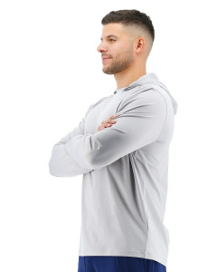     TYR Mens SunDefense Hooded Shirt, Light Grey, M (TSMLH7A-050-M) 4