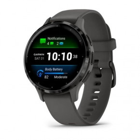 - Garmin Venu 3s Silver Stainless Steel Bezel with Pebble Gray Case and Silicone Band (010-02785-50)