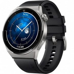 - Huawei Watch GT 3 Pro (ODN-B19) Light Titanium Case Black Fluoroelastomer Strap