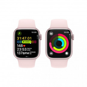  - Apple Watch Series 9 GPS 41mm Pink Aluminum Case w. Light Pink Sport Band - M/L (MR943) (4)