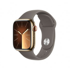 - Apple Watch Series 9 GPS + Cellular 41mm Gold S. Steel Case w. Clay Sport Band - M/L (MRJ63)