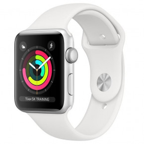 - Apple Watch Series 3 GPS 42mm Silver Aluminium Case with White Sport Band (MTF22