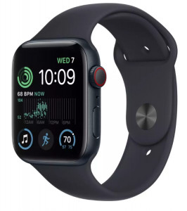 - Apple Watch SE 2 GPS + Cellular 44mm Midnight Aluminum Case with Midnight Sport Band (MNPY3)