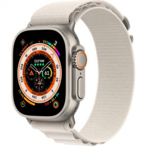 - Apple Watch Ultra GPS + Cellular 49mm Titanium Case with Starlight Alpine Loop - Small (MQEY3)