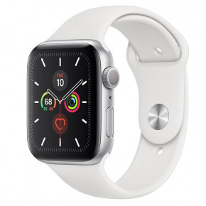 - Apple Watch Series 5 GPS 44mm Silver Aluminum w. White b.- Silver Aluminum (MWVD2)