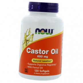   NOW Castor Oil 650 mg Softgels 120  (4384301375)