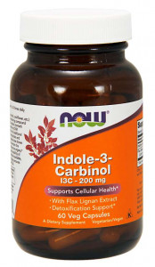   NOW Indole-3-Carbinol (I3C) 200 mg Veg Capsules 60  (4384301637)