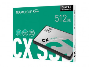 SSD  512GB Team CX2 2.5 SATAIII 3D SLC (T253X6512G0C101) 5