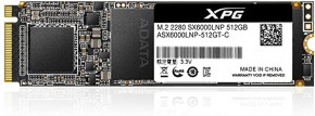  SSD A-DATA XPG SX6000 Lite 512GB M.2 2280 PCI Express 3.0x4 3D NAND TLC (ASX6000LNP-512GT-C)