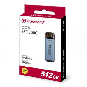  SSD Transcend 512GB  USB 3.1 Gen 2 Type-C ESD300 Blue (TS512GESD300C)