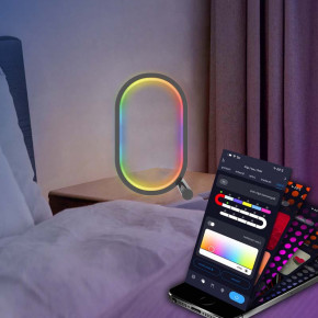  LED  Epik RGB Smart desk oval lamp Bluetooth USB with app Black 6