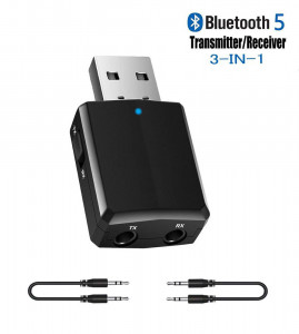 USB Bluetooth - v5.0 HQ-Tech ZF-169 Plus, USB power, A2DP+AVRCP, DC3.5, LED, box