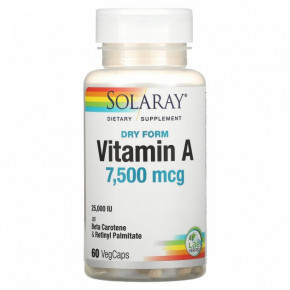  , Dry Form Vitamin A, Solaray, 25000 , 60  