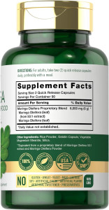    Carlyle Nutritionals  Moringa Oleifera, 6000 mg (per serving), 180 Quick Release Capsules 3