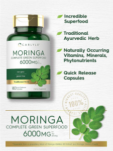    Carlyle Nutritionals  Moringa Oleifera, 6000 mg (per serving), 180 Quick Release Capsules 4