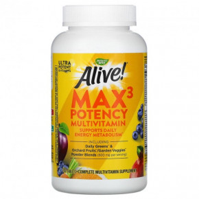  3    Natures Way (Alive! Max3 Daily Multi-Vitamin) 3    180  (NWY-14928)