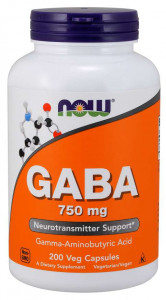  NOW GABA 750 mg Veg Capsules 200  (4384302620)