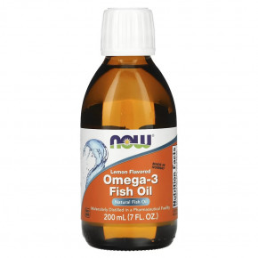  NOW Omega-3 Fish Oil 200 ml lemon