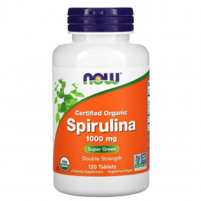  NOW Spirulina 1000 mg certified organic 120 tabs