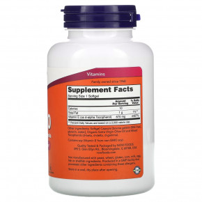  NOW Vitamin E-1000 with Mixed Tocopherols 100   3