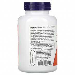  NOW Vitamin E-1000 with Mixed Tocopherols 100   4