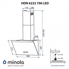    Minola HDN 6222 WH/INOX 700 LED 14