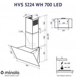    Minola HVS 5224 WH 700 LED 12