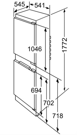 Схема встройки холодильника bosch