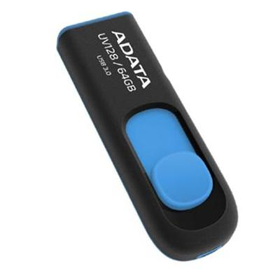 USB - A-Data 64Gb UV128 Black-Blue USB 3.0 (AUV128-64G-RBE)