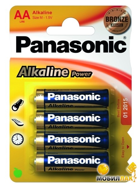  Panasonic Alkaline Power AA BLI 4