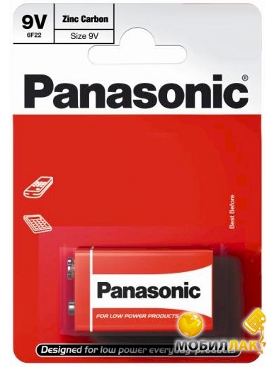  Panasonic Red Zink 6F22 BLI 1 Zink-Carbon
