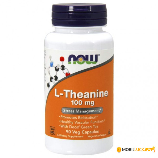  NOW L-Theanine 100 mg Veg Capsules 90  (4384301287)