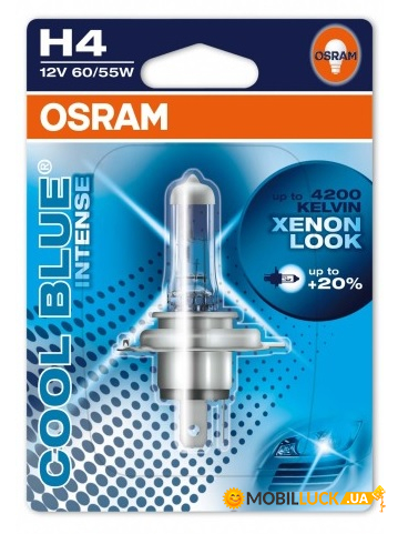  Osram H4 64193CBI-01B Cool Blue Intense 60/55W 12V P43T 10X1 Blister,