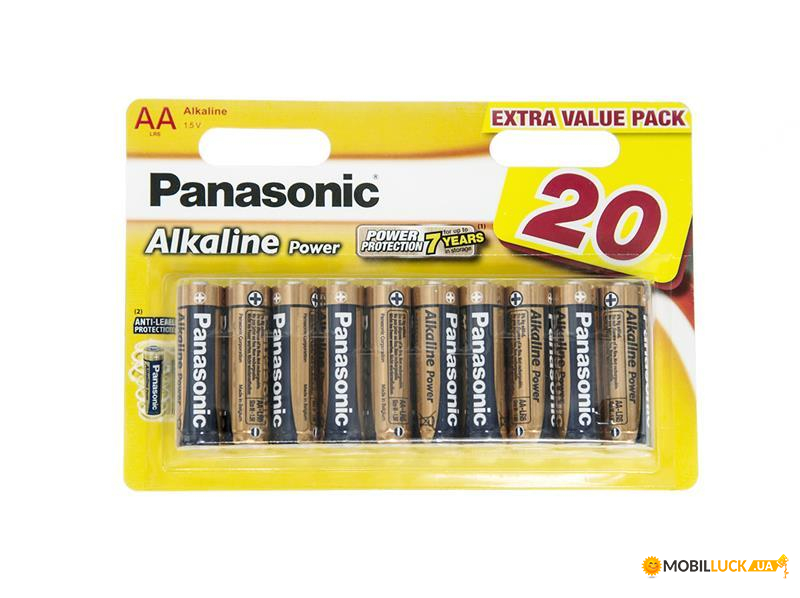  Panasonic Alkaline Power AA/LR06 BL 20 