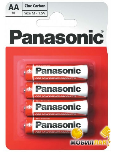  Panasonic AA RED ZINK R6 BLI 4 ZINK-CARBON R6REL/4BPR,  4 (BATT-PAN-R6REL-4BPR)