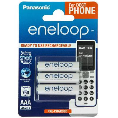  Panasonic Eneloop AAA 750 3BP mAh NI-MH Dect Series (BK-4MCCE/3DE)
