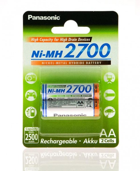  Panasonic High Capacity AA 2700mAh 2BP Ni-Mh
