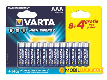  Varta High Energy AAA/LR03 BL 12(8+4)