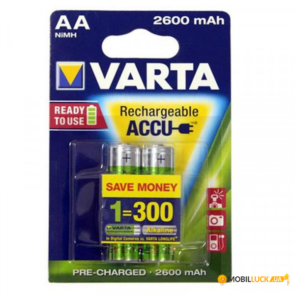 Varta Rechargeable Accu AA/HR06 NI-MH 2600 mAh BL 2
