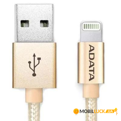   A-Data USB 2.0  Lightning 1.0m Golden  (AMFIAL-100CMK-CGD)