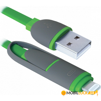   Defender USB10-03BP USB - Micro USB - Lightning 1  green (87489)