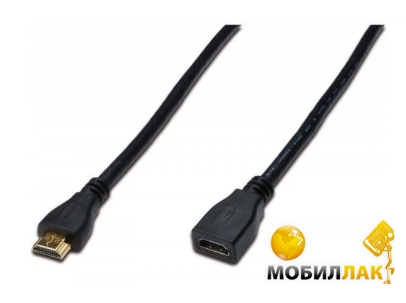  Digitus HDMI High speed + Ethernet (AM/AF) 5.0 black (AK-330201-050-S)
